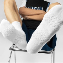 襪子男士中筒襪加厚純棉毛巾底運動襪長筒毛圈籃球襪吸汗學生白襪