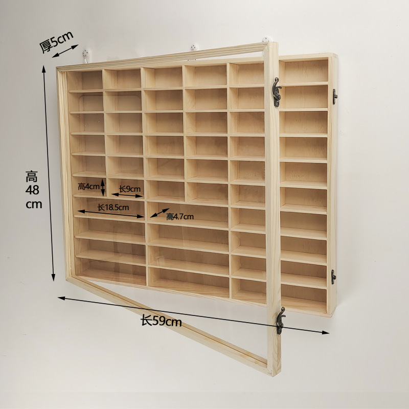实木多格小汽车收纳墙上玩具置物架多层车模1:64多美卡展示架车|undefined