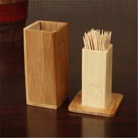 现货热卖竹制牙签盒商用咖啡餐厅饭店酒店牙签罐实木质牙签筒