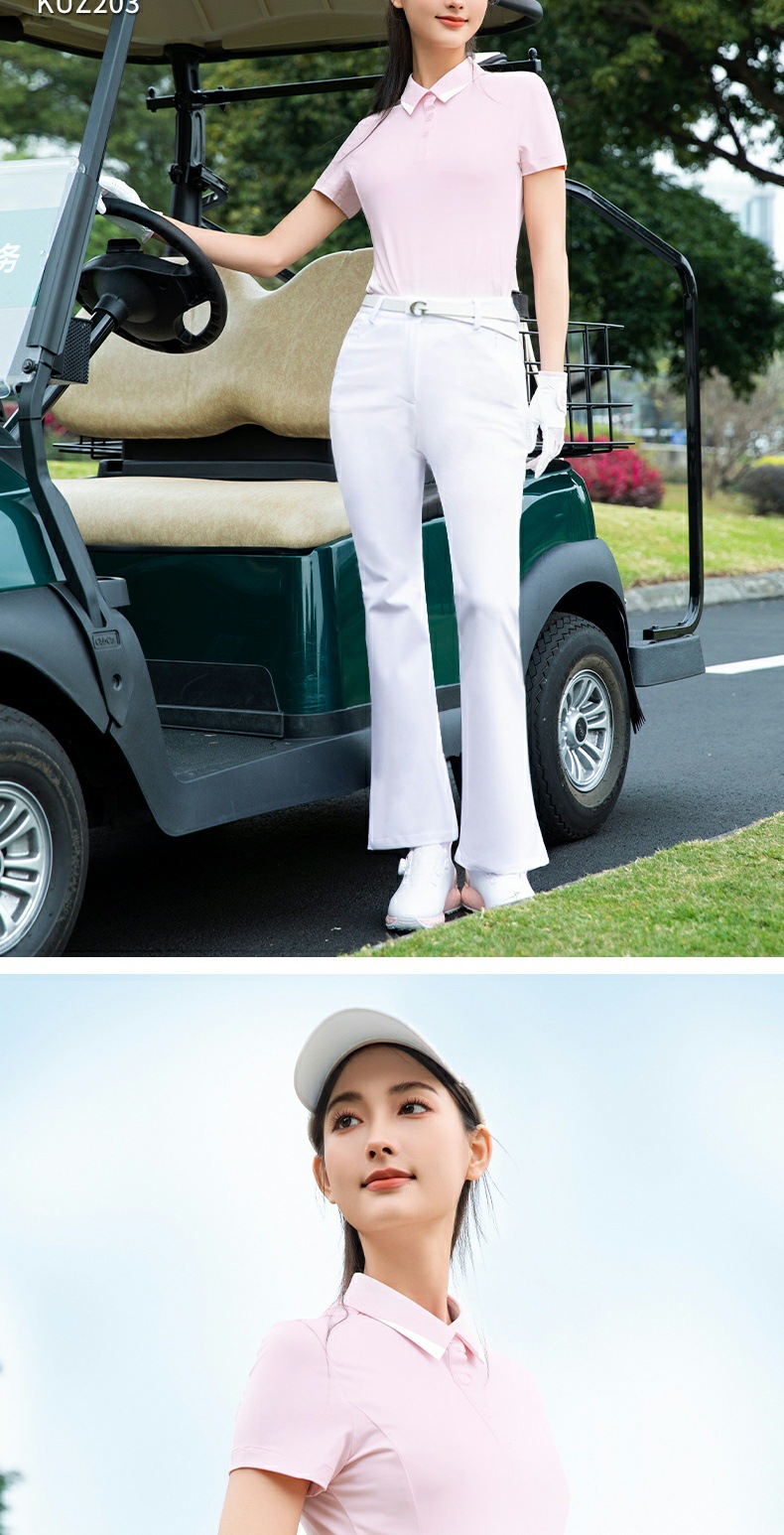 Áo thun golf nữ tay ngắn chống nắng UPF50+ kháng khuẩn — YF776-áo màu trắng, YF776-áo màu xanh pha lê băng, YF776-Áo màu xanh hải quân, YF776-áo màu hồng hoa anh đào chi tiết 7