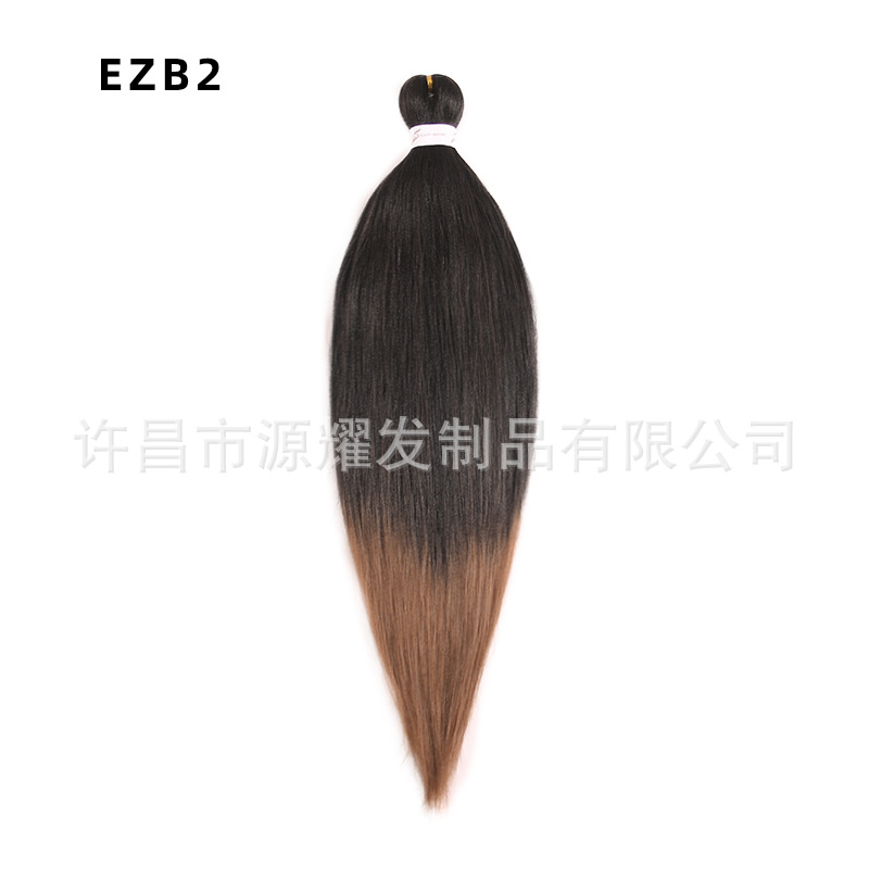 Peluca EZ cabello esponjoso y suave de fibra química trenza grande 26 pulgadas 90g pvc bicolor retardante de llama seda de baja temperatura trenza grande