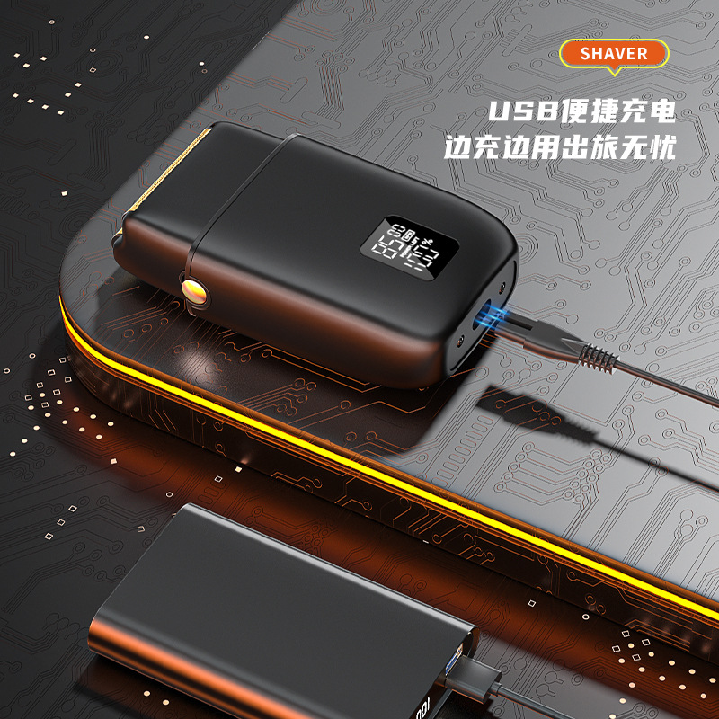 Nueva pantalla digital LCD de los hombres máquina de afeitar eléctrica todo-metal hogar de afeitar peluquería calva empuje corte de pelo blanco