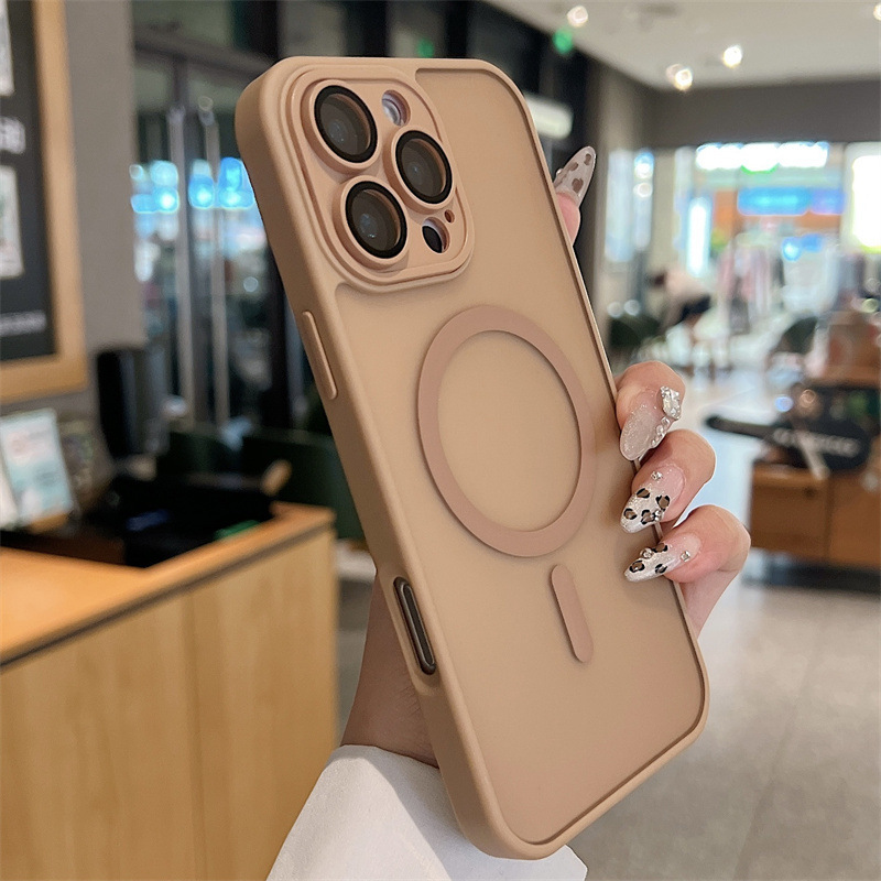 Yudun Sensación de piel magnética esmerilada para iPhone16ProMax Color sólido 15 Funda para teléfono móvil Apple 14 Hombres y mujeres 13 Nuevo