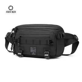 OZUKO潮牌腰包轻便斜挎包防水多功能运动休闲男生包包waist bag