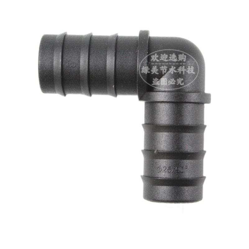 25 PE tubo codo púbido tubo PE tubo enchufe de ángulo recto microrroyector tubería de goteo accesorios de tubería 6 tuberías image 6