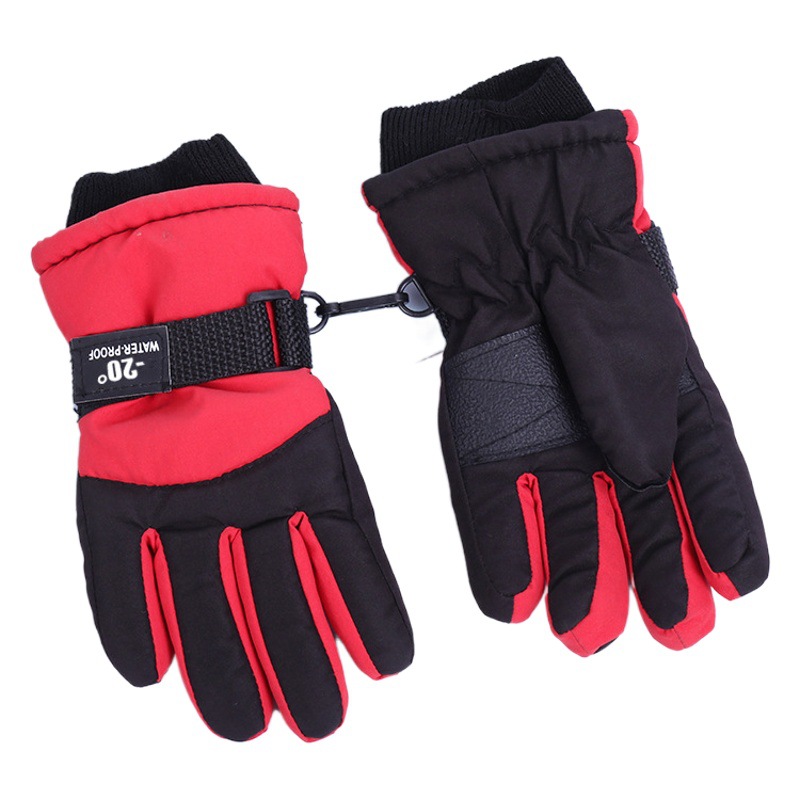 Guantes de esquí para niños invierno deportes al aire libre equitación engrosada antideslizante impermeable dedo escalada guantes calientes