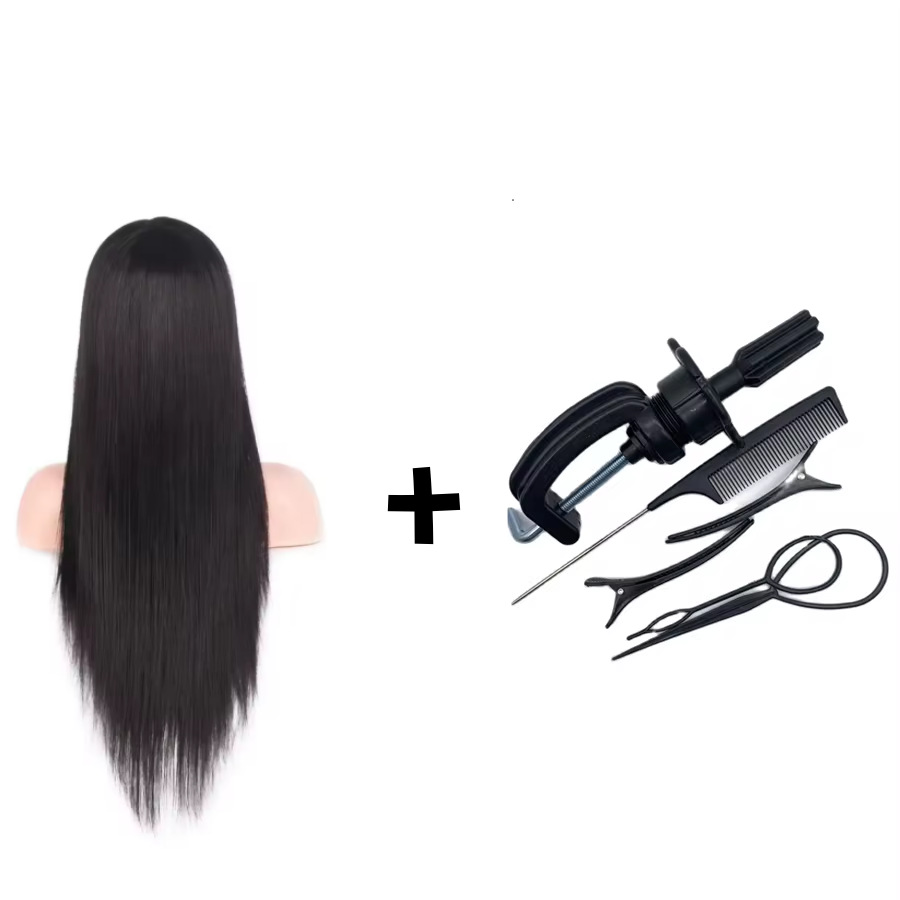 Simulación de comercio exterior, molde para el cabello, ejercicio de peluquería, permanente, trenzado, corte de cabello, peinado, peinado, peinado de muñeca, enseñanza de la cabeza, maquillaje