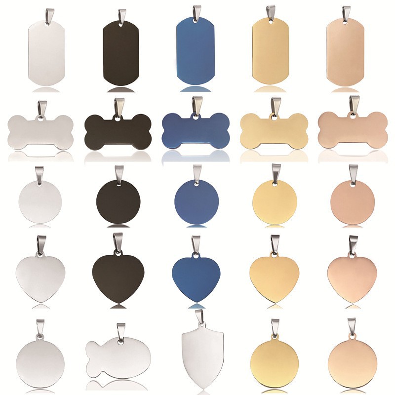 European and American Metal Pet Tags Titanium Steel Military Tag Pendant Cross-Border Spot Advertising Gift Logo Stainless Steel Dog Tag