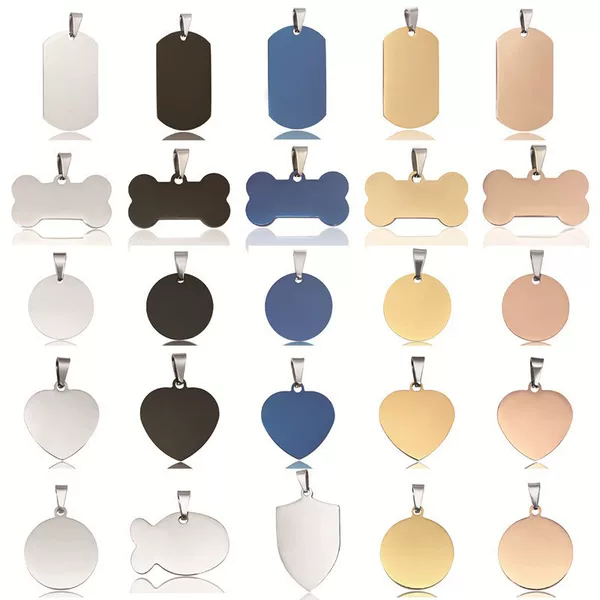 European and American Metal Pet Tags Titanium Steel Military Tag Pendant Cross-Border Spot Advertising Gift Logo Stainless Steel Dog Tag