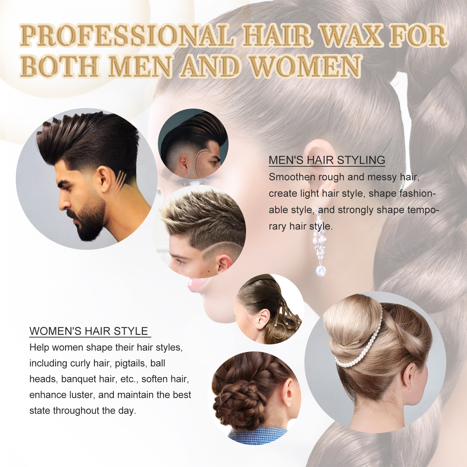 EELHOE Hair Wax Stick: Long-lasting Hair Styling, Frizz-Controlled, Natural-Looking Shine—Solid Hair Wax for Effortless Taming and Shape.