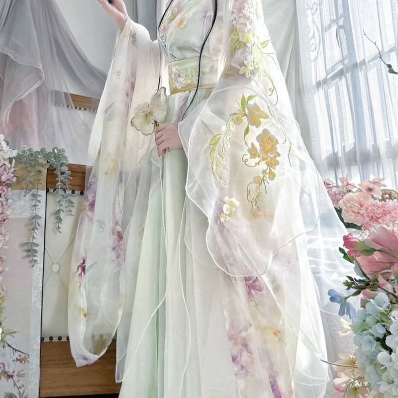 New Summer Style【Jiangnan Niche Clothing】Original Tang-Style Heavy Embroidery Fairy-Style Hanfu for Women, Springtime Ethereal Elegance New Summer Style【Jiangnan Niche Clothing】Original Tang-Style Heavy Embroidery Fairy-Style Hanfu for Women, Springtime Ethereal Elegance