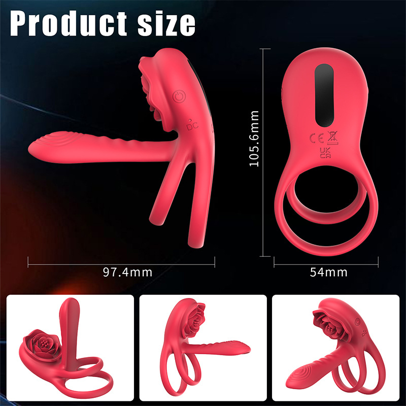 Cross-Border Second Generation Tuanhua Vibrating Wireless Remote Control Semen Locking Couple Resonance Double Ring_voghion.com
