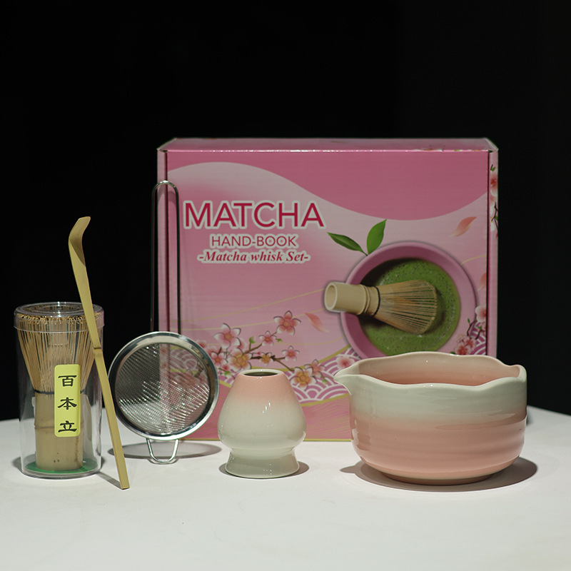 日式带嘴抹茶碗创意奶酪陶瓷打抹茶用具套装茶筅立点茶碗茶道配件|undefined
