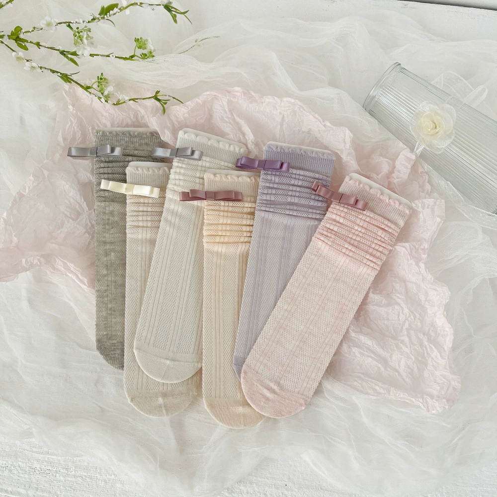 Children's summer thin socks girl's, mosquito repellent with bow