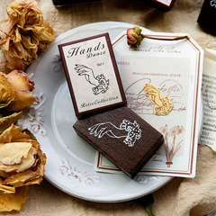 Yanji Solid Wood Seal Fingertip Melody Series Retro DIY Decorative Handbook Print 1 piece in 6 options