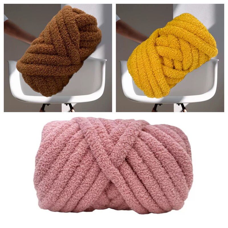 New Cross-Border Teddy Yarn, Lamb Fleece Weaving Yarn, Core-Spun Gauze Strips, Thick Icelandic Fabric Strips, DIY Bag Yarn