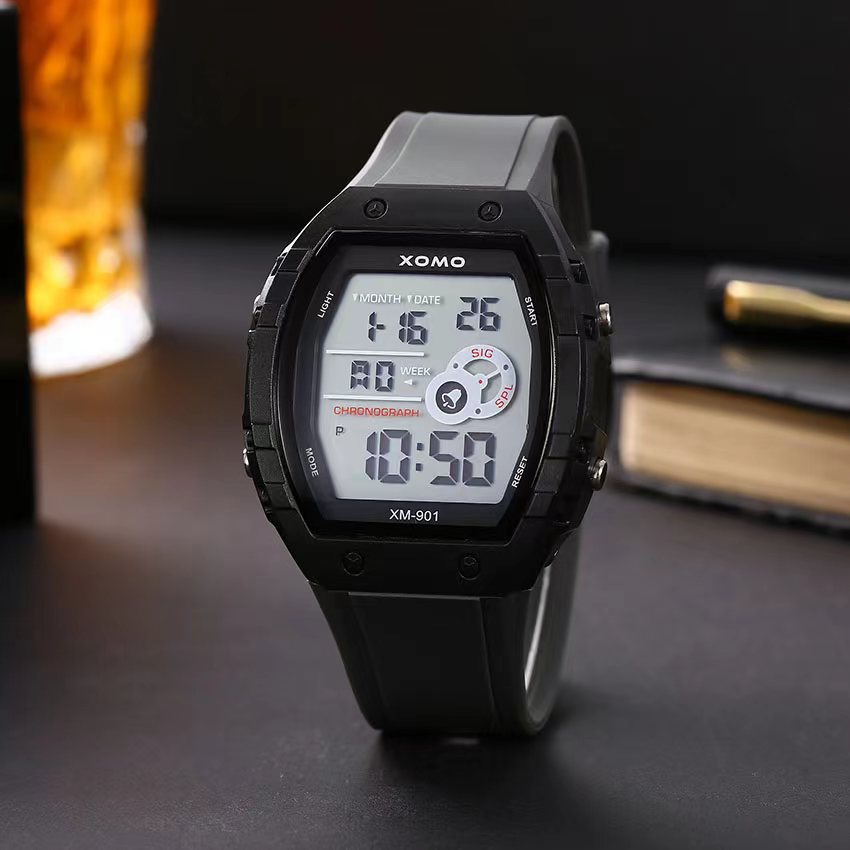 Reloj electrónico deportivo para estudiantes de comercio exterior Reloj despertador luminoso multifuncional para hombres y mujeres Reloj electrónico de cubo pequeño verde matcha impermeable