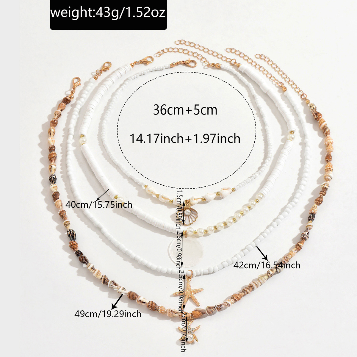 Layered Starfish Shell And Pearl Choker Necklace For Summer Beach_voghion.com