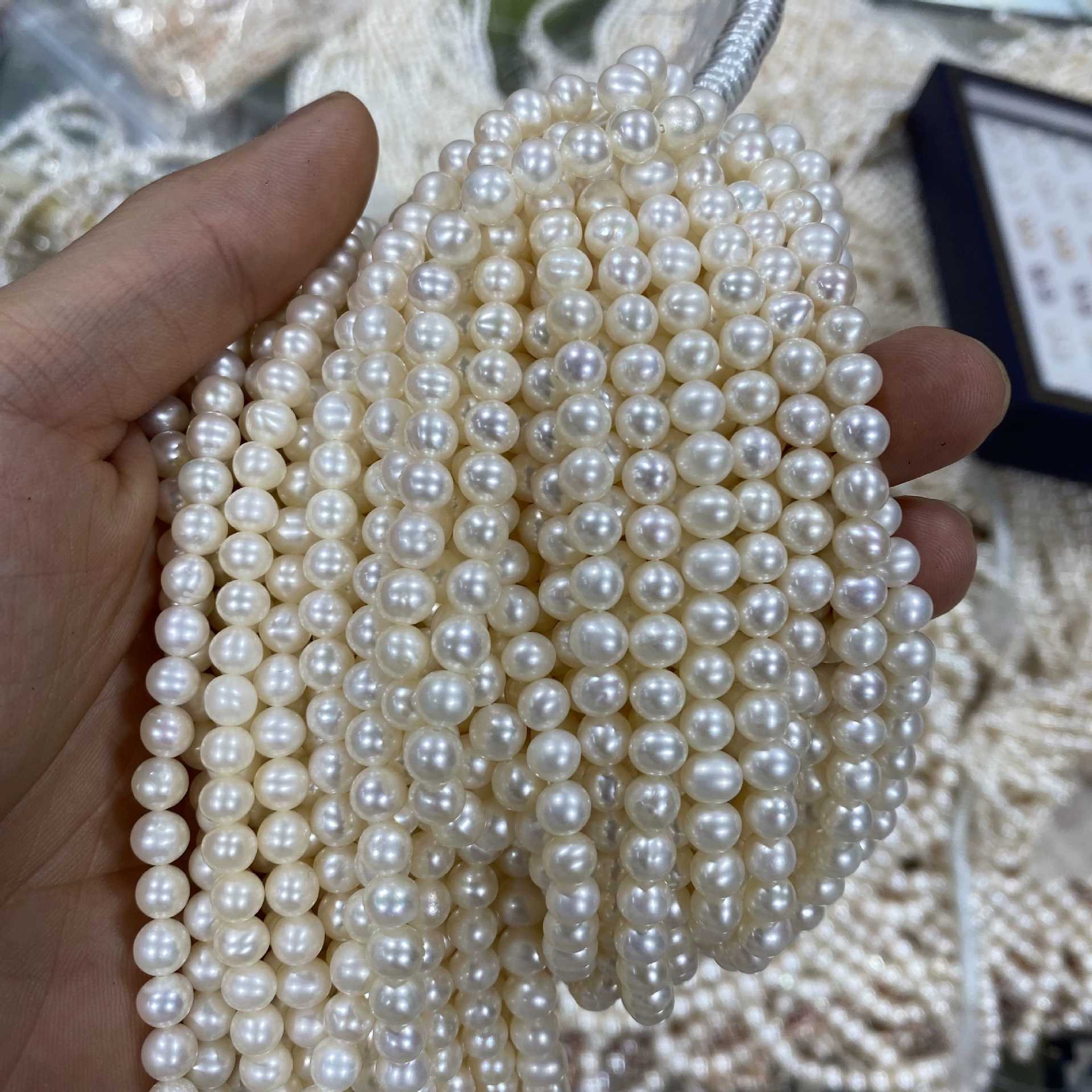 Органическое ожерелье и браслет из жемчуга, аксессуар, аксессуары, 5-5.5 мм, DIY