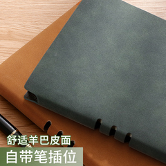 Notebook time management, thick diary, A5 business meeting new leather cover, soft leather book