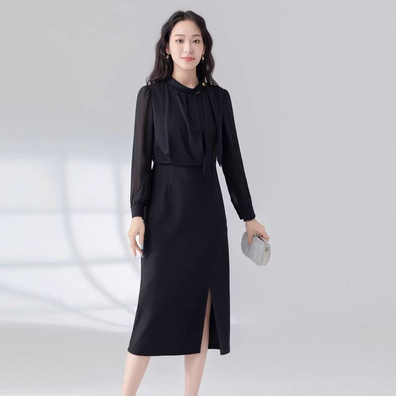 6883 Spring New Fashion Style, Mature and Elegant Style, Slimming Long-Sleeved Dress 6883 Spring New Fashion Style, Mature and Elegant Style, Slimming Long-Sleeved Dress
