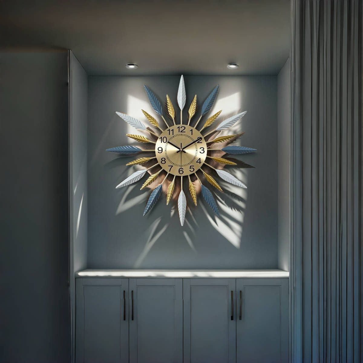 Nordic Light Luksusowy zegarek do salonu, zegar ścienny, modny, cichy, montowany na ścianie_voghion.com