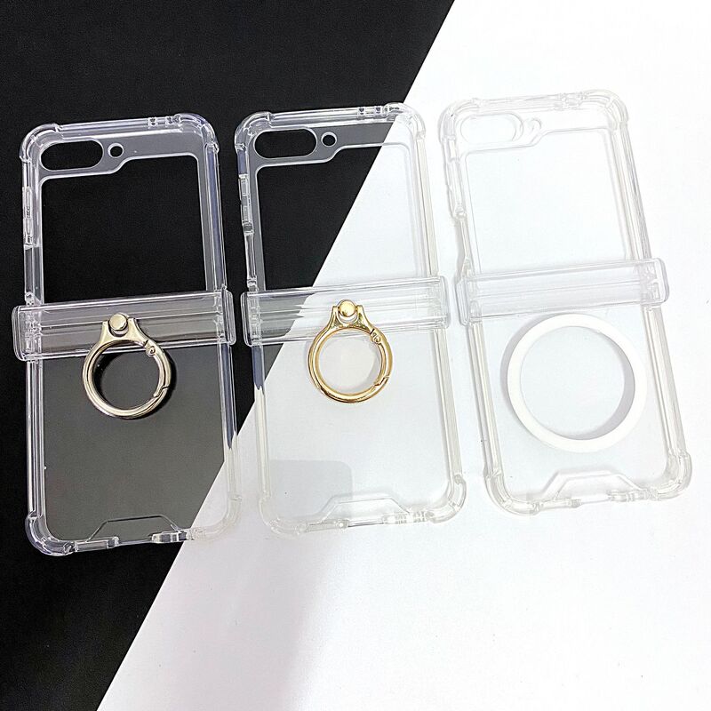 Four-Corner Airbag Zflip6 Hinge Mobile Phone Case Samsung Zflip7 Hinge All-Inclusive Ring Holder Protective Cover Suitable for