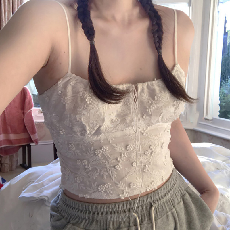 Now Available: Korean-Style Embroidered Camisole Tank Top for Women, 2025 Summer Korean Dongdaemun Niche Sleeveless Top Now Available: Korean-Style Embroidered Camisole Tank Top for Women, 2025 Summer Korean Dongdaemun Niche Sleeveless Top