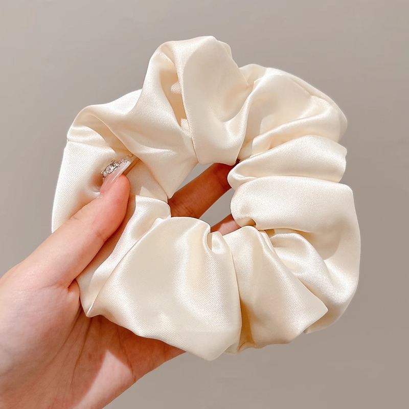 Encaje de flor coreana Encaje de intestino grueso Anillo de cabello femenino Cabeza de flor de viento pastoral Cuerda de cabeza de bola de gran tamaño Accesorios para el cabello de alta calidad