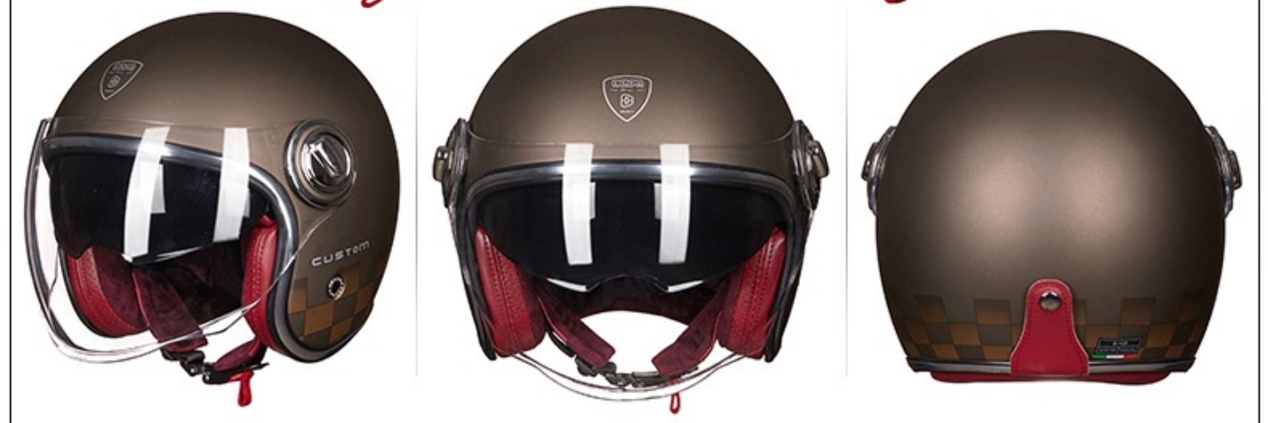 Motorcycle Helmet Harley Double Lens Electric Bike Retro Half Helmet