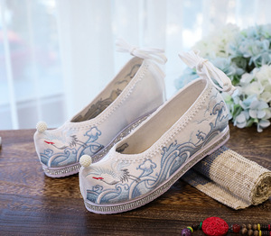 Bow shoes hanfu birds antique shoes improved hanfu shoes in higher become warped head han elements