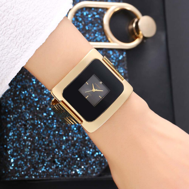 CANSNOW high quality large dial square glass mirror exaggerated pompous watch Europe and the United States hot gold watch
