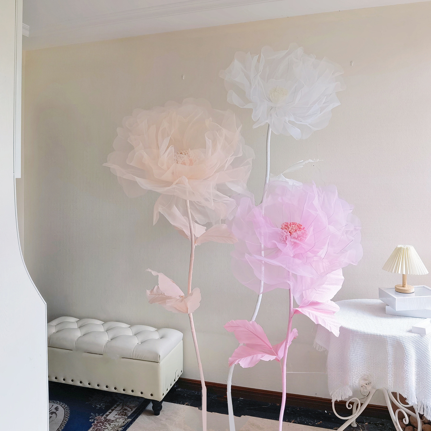 美陈材料包欧根纱婚庆大橱窗花商场手工花花朵DIY巨型套装芍药