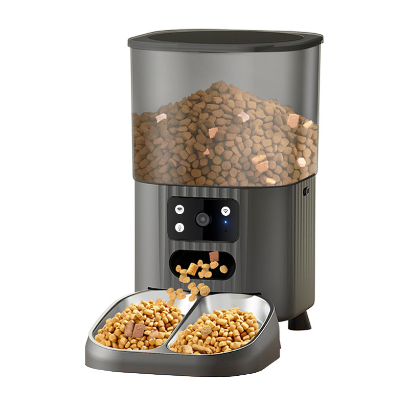 alimentador automático inteligente para mascotas, controlador remoto de video y voz para gatos, alimentador automático para perros