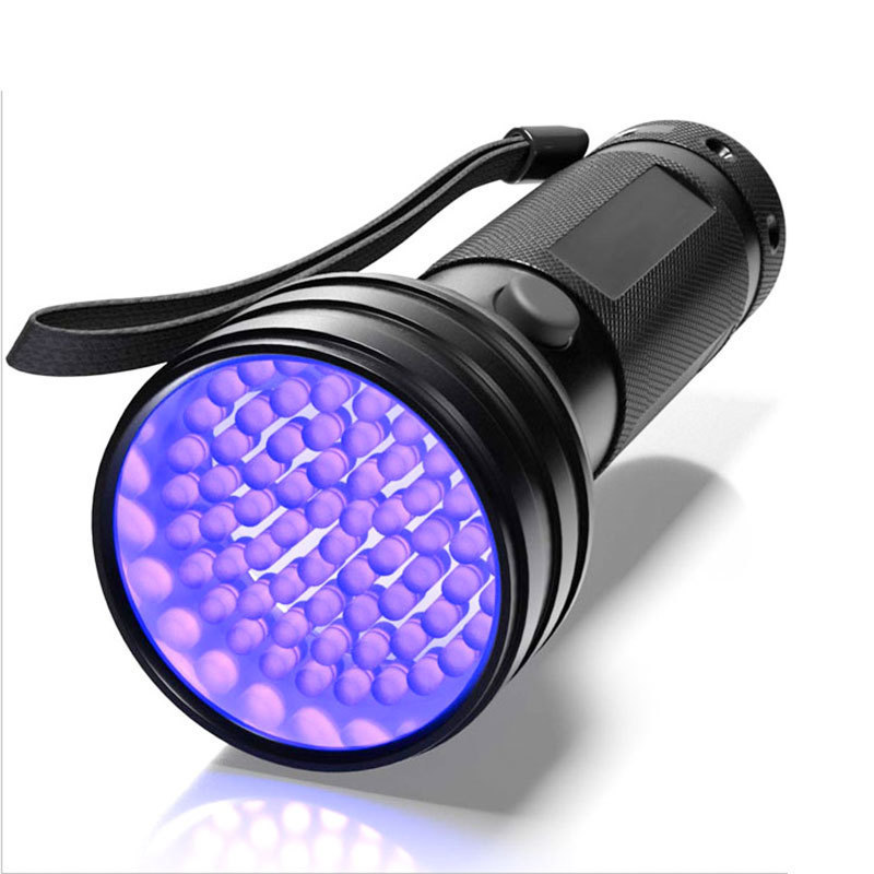Cross-Border 51Led Purple Light Flashlight 395Uv Uv Banknote Inspection Lamp Scorpion Lamp Pet Urine Household Flashlight