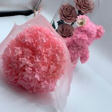 绣球永生花大叶花束 干花diy材料批发教师节婚庆婚礼轻奢花店花材