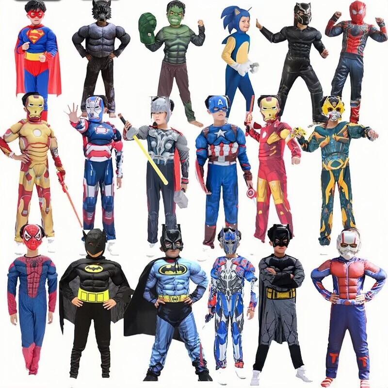Halloween Cos Costume Iron Man Hulk Captain America Optimus Prime I Spider Iron Man Kidsren's Performance Costume