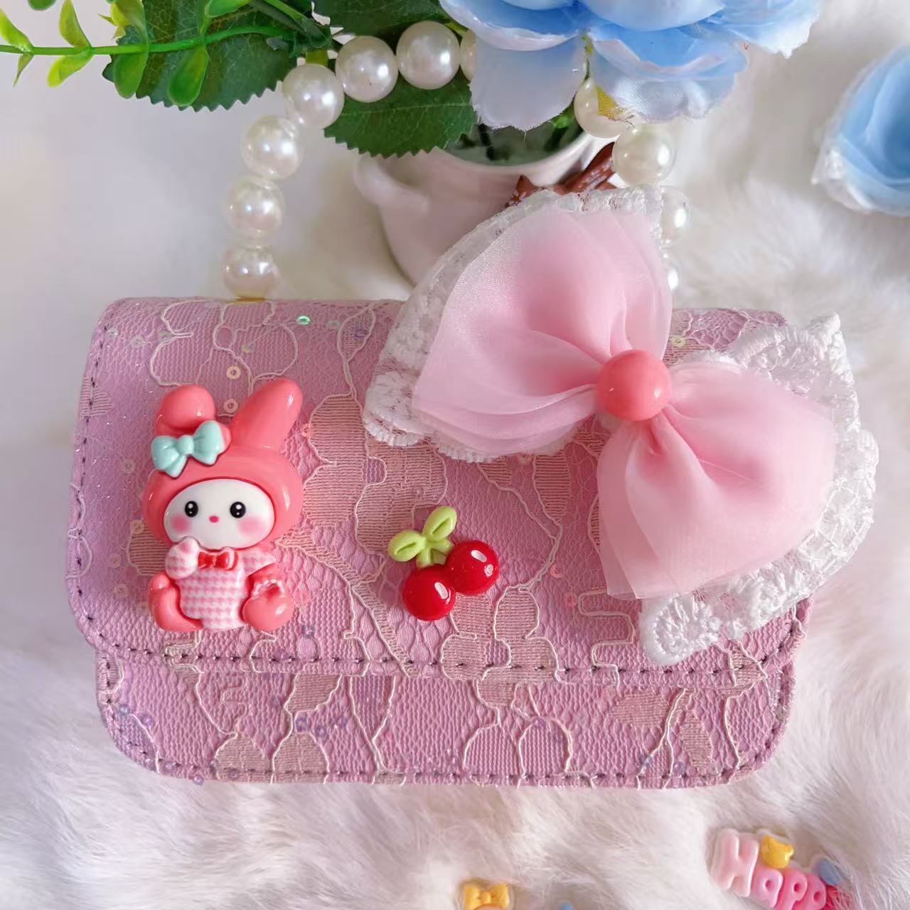 Bagos de hombro para niños primavera y verano frescos bolsos de perlas para niñas Aisha pequeña princesa bolsos de mochila de estilo extranjero