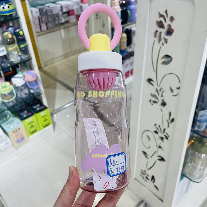 Baijia taza de plástico simple taza de agua para niñas linda taza de verano portátil para niños 620ml taza de plástico