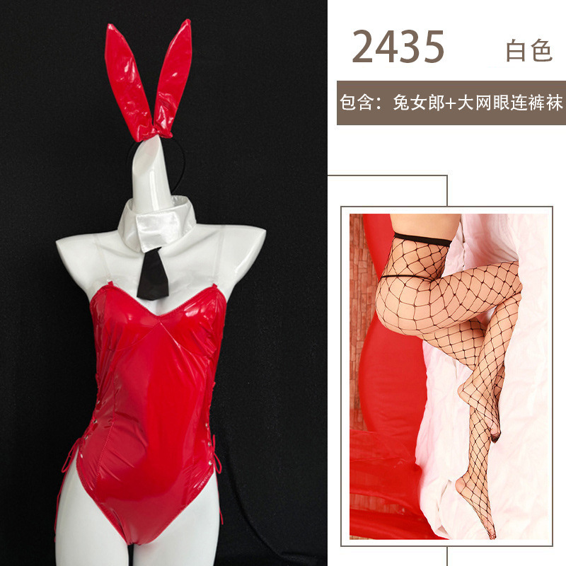 레드 컬러 빅 메시 망사 스타킹