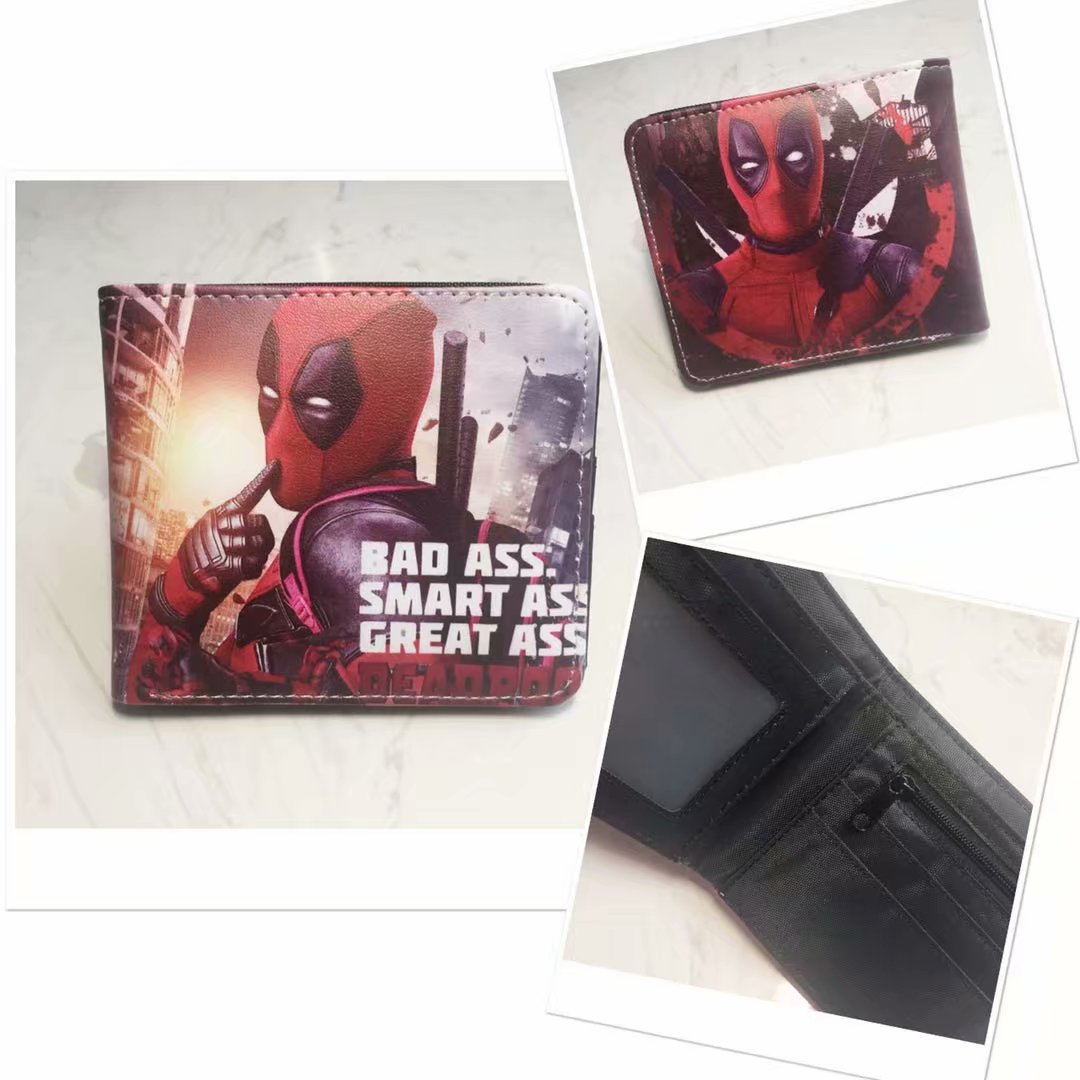 Deadpool deadpool cartera corta Marvel Avengers superhéroe pu cambio cartera