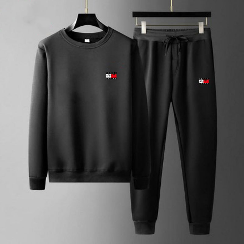 2025 New Cross-Border Casual Round Neck Sweatshirt and Sweatpants Fashionable Jogging Sportswear European and American Men's Suit Wholesale