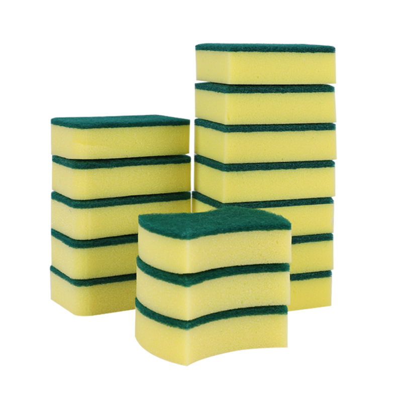 Esponja de limpieza de cocina de alta densidad de doble cara esponja para lavar platos almohadilla de fregado cocina paño de lavado bloque de esponja