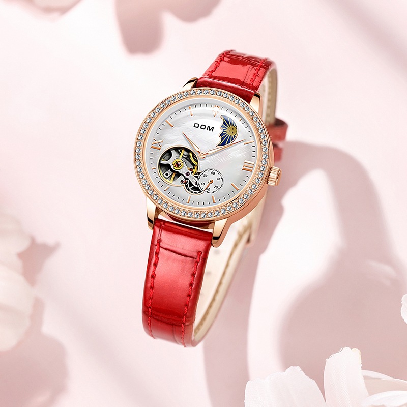 Dom Girlfriend Gift Mechanical Watch for Women New Fashion Niche Mechanical Watch Waterproof Fully Automatic Mechanical Watch for Women