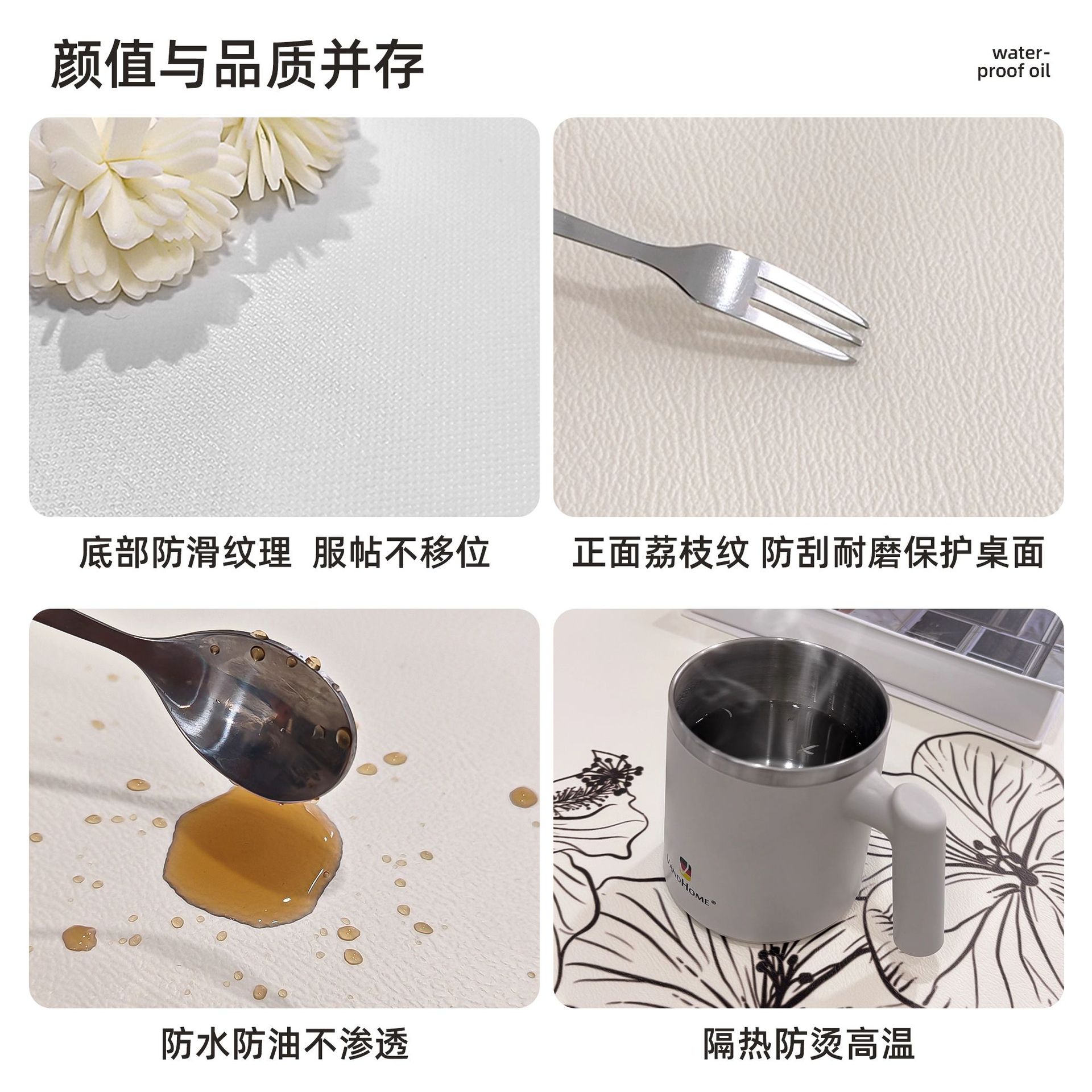 Francés retro lujoso lujoso 2025 nuevo cojín de mesa impermeable a prueba de aceite sin lavado a prueba de quemaduras de cuero toallas de mesa de estilo medieval