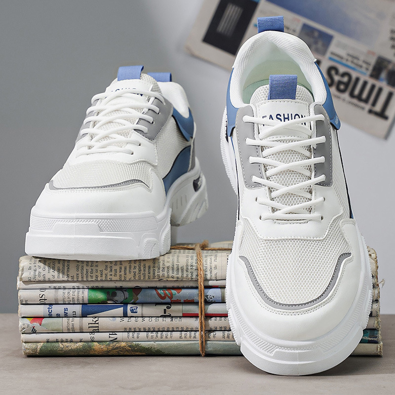 Zapatos de skate para hombres 2026 nueva primavera mallas transpirables zapatos casuales para hombres botas de suela gruesa para hombres zapatos para hombres