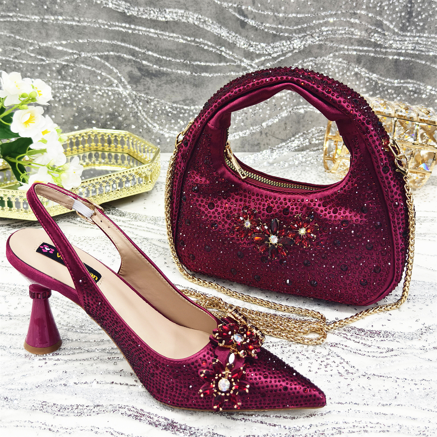 Women's Stiletto Heel Pumps And Matching Handbag Set Elegant_voghion.com