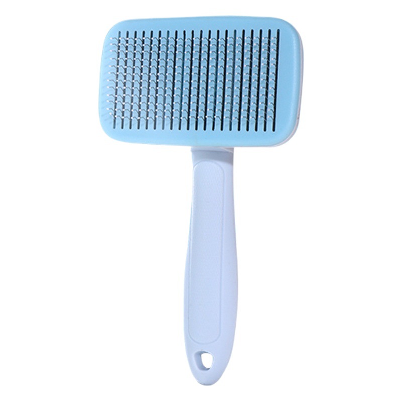 Nuevo mango largo pet grooming peine gato y perro aseo cepillo suministros para mascotas con un solo clic removedor de pelo transfronterizo en stock al por mayor