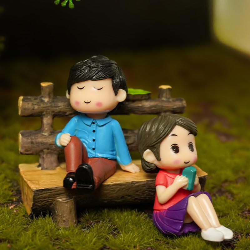 Pareja romántica hojas silla pastel adornos suculentos materiales de bricolaje adornos de paisajismo adornos suculentos accesorios de maceta