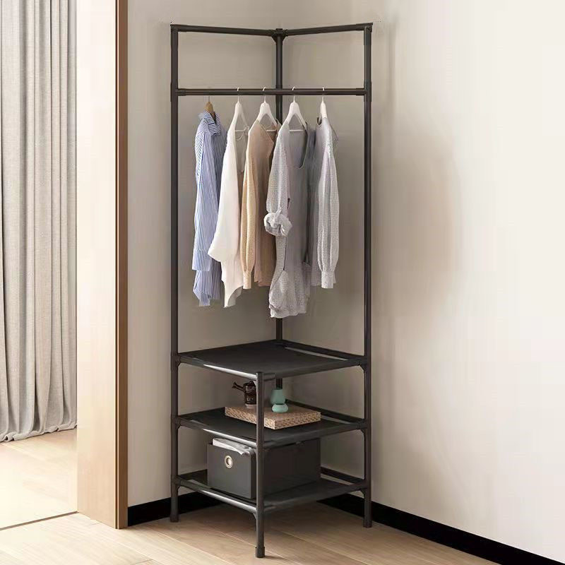 Corner Rack Coat Rack Floor-Standing Clothes Rack Dormitory Coat Rack Bedroom Drying Rack Simple Assembly Removable Wardrobe